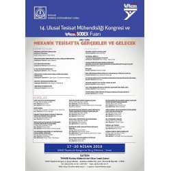 14. Ulusal Tesisat Mühendisliği Kongresi, TMMOB Makina Mühendisleri Odası adına İzmir Şubesi yürütücülüğünde "Mekanik Tesisatta Gerçekler ve Gelecek" ana temasıyla, 17-20 Nisan 2019 tarihleri arasında İzmir`de MMO Tepekule Kongre ve Sergi Merkezi`nde düzenlendi 14. Ulusal Tesisat Mühendisliği Kongresi, TMMOB Makina Mühendisleri Odası adına İzmir Şubesi yürütücülüğünde "Mekanik Tesisatta Gerçekler ve Gelecek" ana temasıyla, 17-20 Nisan 2019 tarihleri arasında İzmir`de MMO Tepekule Kongre ve Sergi Merkezi`nde düzenlendi