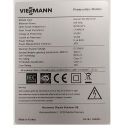 Viessmann 445Wp fotovoltaik modül etiketi