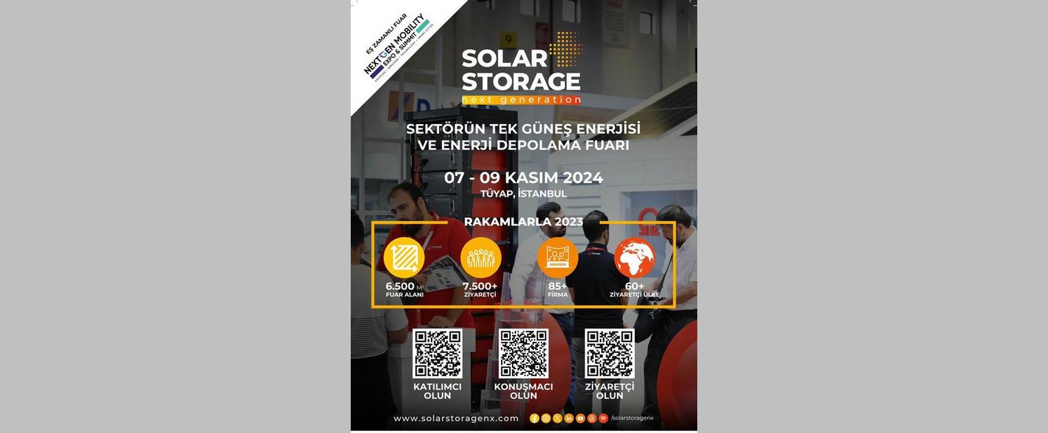  Tek Güneş Enerjisi ve Enerji Depolama Fuarı Solar+Storage NX, Kasım'da İstanbul'da!