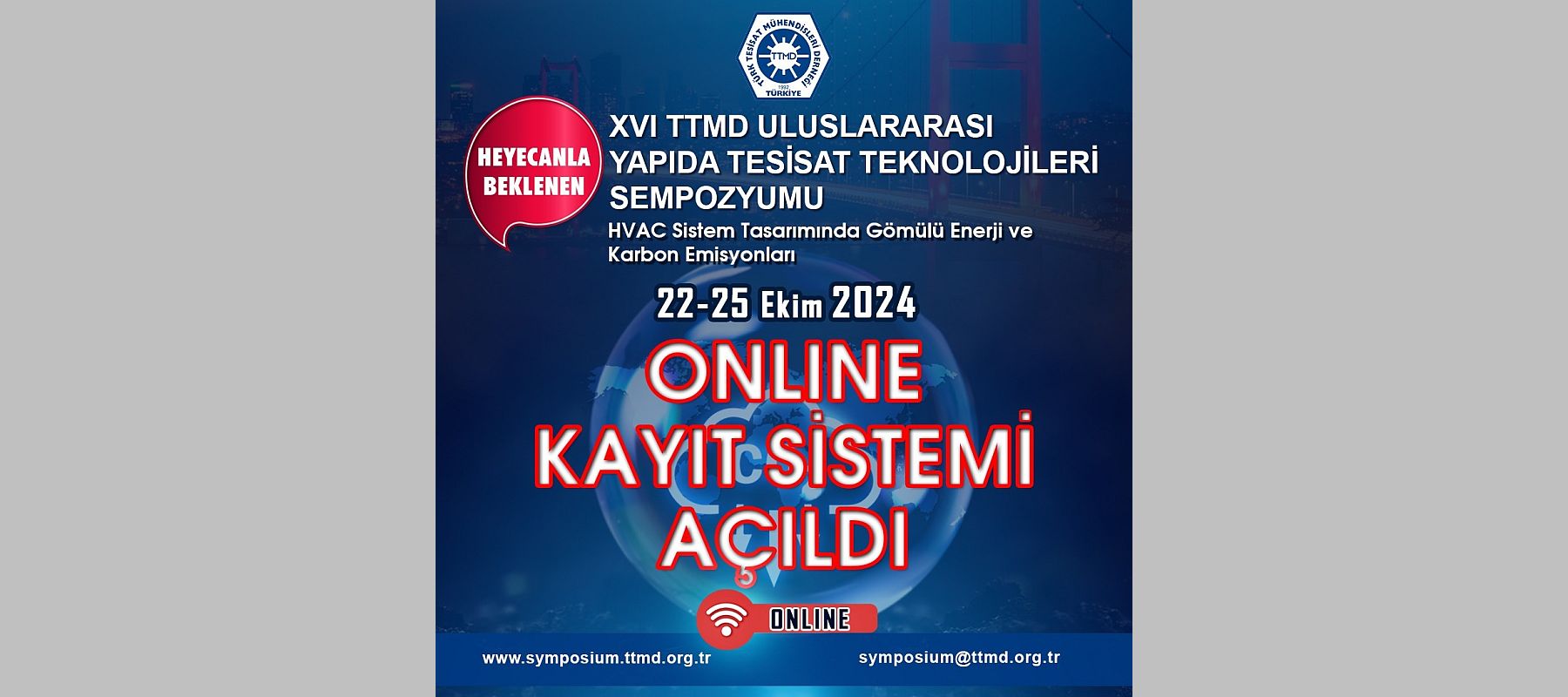 XVI TTMD Sempozyumu Kayıtları Açıldı