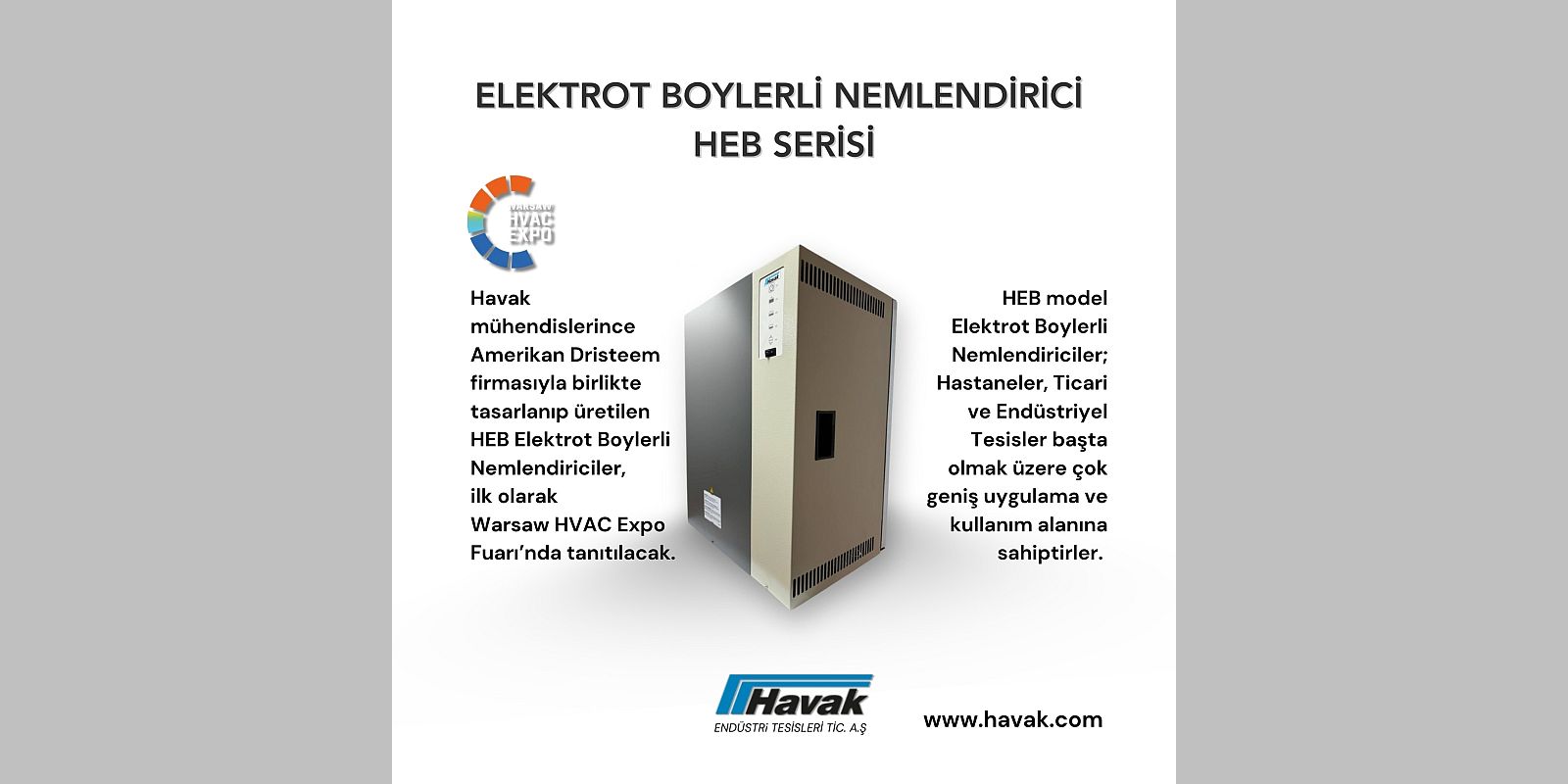 Havak, Warsaw HVAC Expo 2025 Fuarı’nda Yenilikçi Ürünlerini Sergileyecek