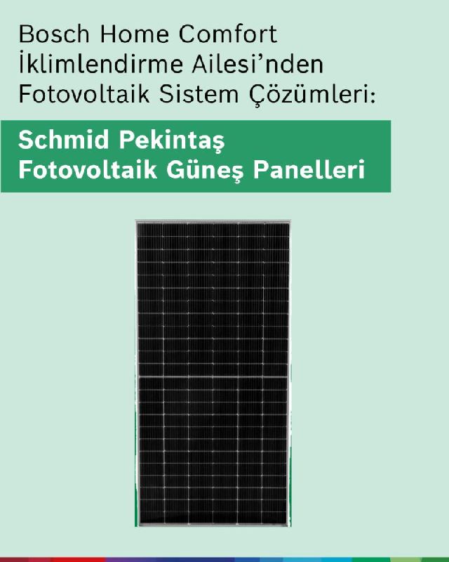 Büyütmek için resme tıklayın Schmid Pekintaş Fotovoltaik Güneş Panelleri inventör ve batarya sistemleriyle bir araya geldiğinde temiz ve sürdürülebilir bir enerji sunar