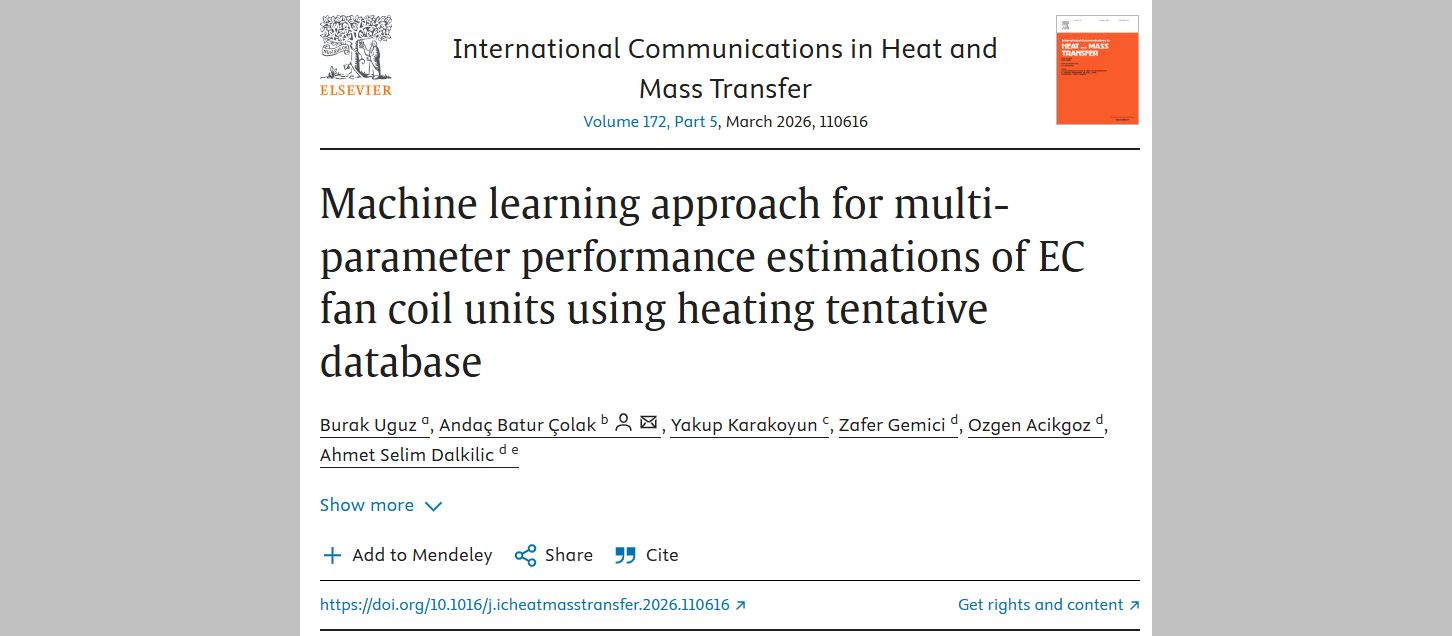 Alarko Carrier Ar-Ge’den Uluslararası Q1 Dergide Yayın Başarısı